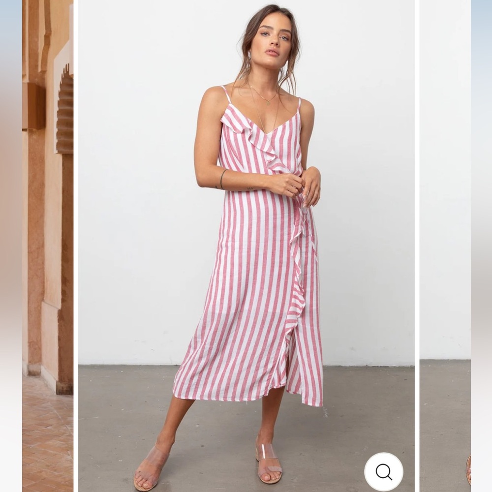 Rails Ariel Midi Dress - Red/White - Size M